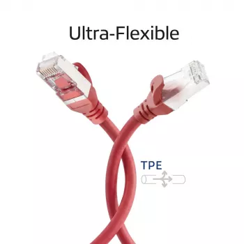 ACT FC2500 S/FTP CAT6A-patchkabel, 0,5 m, rød