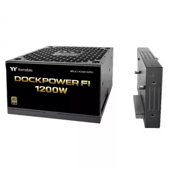 Thermaltake Dockpower FI 1200W pc-strømforsyning, 80 PLUS Gold, ATX 3.1, sort