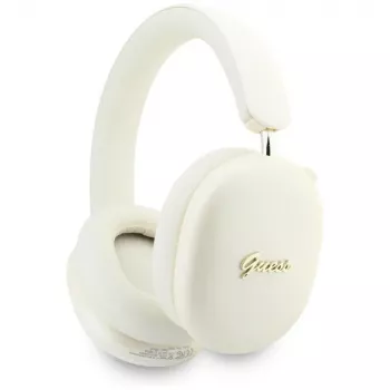 Guess GUE005824 Metallic Effect Metal Script Logo Bluetooth-hovedtelefoner, ENC, beige