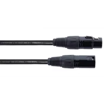 Cordial EM 5 FM XLR connecting cable, 3-pin XLR female to 3-pin XLR male, black