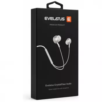 Evelatus Crystal Clear Audio CCAV-3.5WH hovedtelefoner med 3,5 mm jackstik og mikrofon, hvid