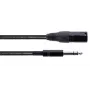 Cordial EM 0,5 MV XLR-forbindelseskabel [1x XLR-stik 3-polet – 1x jackstik 6,3 mm (stereo)], 0,50 m, sort