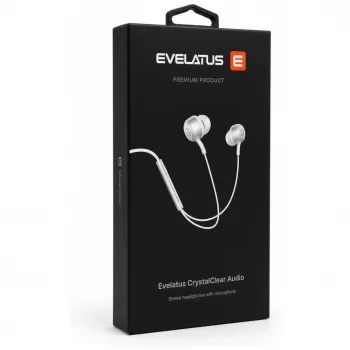 Evelatus Crystal Clear Audio CCAV-TC-WH hovedtelefoner med Type-C-stik og mikrofon, hvid