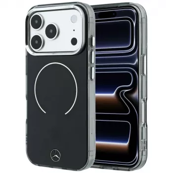 Mercedes Mer008879-cover til iPhone 18 Pro Max / 17 Pro Max, Double Layer Iconic Logo, MagSafe, sort