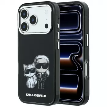 Karl Lagerfeld KF003184 Smooth Karl & Choupette Bodies Sketch MagSafe-cover til iPhone 18 Pro Max / 17 Pro Max, sort