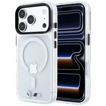 BMW M IML Glossy Metal Logo & Trims MagSafe-cover til iPhone 18 Pro Max / 17 Pro Max, transparent