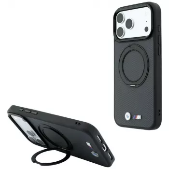 BMW BMW001324 Kevlar Ring Stand 360 MagSafe-cover til iPhone 18 Pro Max / 17 Pro Max, antracit
