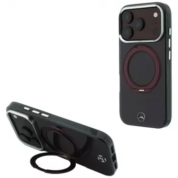 Mercedes Mer008917 Ring Stand Iconic Logo MagSafe case for iPhone 18 Pro / 17 Pro, burgundy