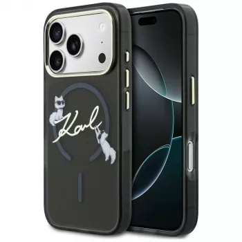 Karl Lagerfeld KF003346 Script Logo MagSafe-cover til iPhone 18 Pro Max / 17 Pro Max, sort