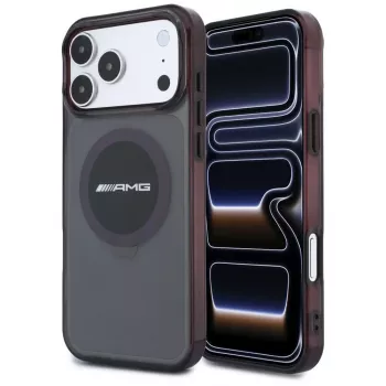 Mercedes AMG00130 AMG IML Transparent Bicolor Block MagSafe-cover til iPhone 18 Pro Max / 17 Pro Max, sort/bordeaux