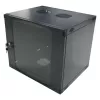 LogiLink W12F64B wall-mount server cabinet 48.30 cm (19″), one-piece, 12 U, black-grey (RAL7021), 1.2 mm steel, unassembled