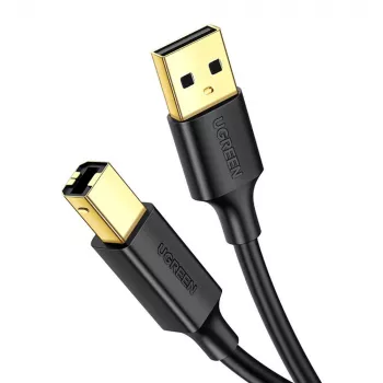 Ugreen US135 USB 2.0 A-B-printerkabel, forgyldt, 1 m, sort