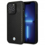 BMW BMHCP14L22RFGK Leather Diamond Pattern hardcase til iPhone 14 Pro 6,1 inch, sort