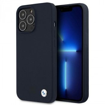 BMW BMHCP13XSILNA Apple iPhone 13 Pro Max hardcase cover Silicone Signature, marineblå