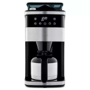 Medion MD 19911 filterkaffemaskine med kværn, termokande, 1000 W, sølv/sort