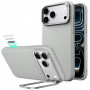 ESR læder-Kickstand-MagSafe-cover til Apple iPhone 17 Pro Max / 18 Pro Max, grå