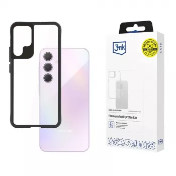 3MK Satin Armor Case+ W-3SArCaP-SaGa106-0 cover til Samsung Galaxy A35 5G, transparent med sort ramme