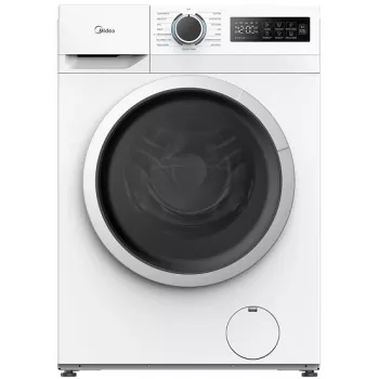 Midea MF110W80/W-PL Slim vaskemaskine, 8 kg, hvid/sort