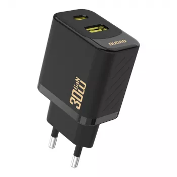 Dudao A27TEU PD 30W GaN-væglader, USB-A + USB-C, sort