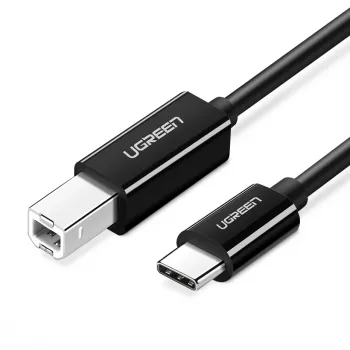 Ugreen US241 USB-C 2.0 til USB-B printerkabel, 1 m, sort