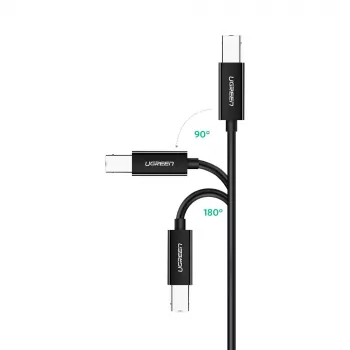 Ugreen US241 USB-C 2.0 til USB-B printerkabel, 1 m, sort