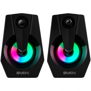 SVEN 370 USB-drevne computerhøjttalere, sort, 2.0, 6 W, RGB-lys