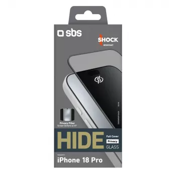 SBS Hide Full Cover privatskærmsglas til iPhone 18 Pro, 0,33 mm