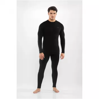 Viking Meriboo Man Set herre-merino-undertøjssæt, sort, L