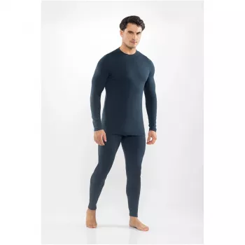 Viking Meriboo Man Set herre-merino-undertøjssæt, navy, L