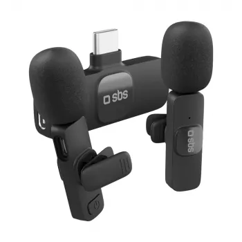 SBS lavalier-mikrofoner med USB-C-modtager (2 stk.), sort