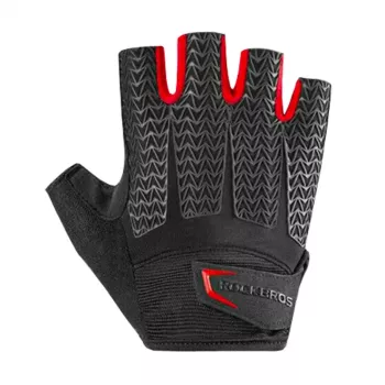 Rockbros S169BR cykelhandsker med gel-indlæg, størrelse L, sort og rød