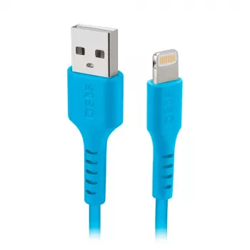 SBS TECABLEUSBIP589A USB-A til Lightning-kabel, 1 m, blå