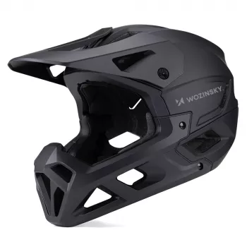 Wozinsky full-face-cykelhjelm med aftageligt visir, 60-62 cm, sort