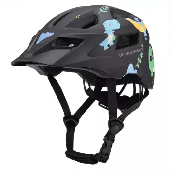 Wozinsky børne-MTB-cykelhjelm med aftageligt visir, størrelse XS (48-52 cm), sort