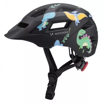 Wozinsky børne-MTB-cykelhjelm med aftageligt visir, størrelse XS (48-52 cm), sort
