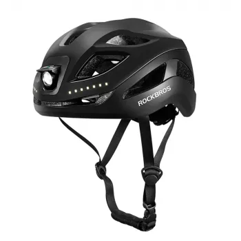 Rockbros ZK-077 Bike Helmet with Integrated Multi-Directional Lighting 57–61 cm, Black
