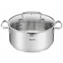 Tefal Duetto+ G7194655 kasserolle, rund, rustfrit stål, 24 cm, glaslåg
