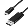 LogiLink CUA0121 USB 3.2 Gen2 Type-C-kabel, C/M til DP/M, bi-di, 8K/60 Hz, metal, sort, 3 m