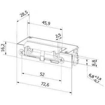 BIRA HARTTE XS-serie elektrisk døråbner XS00UM, 12-24 V AC/DC, standard, med overvågning