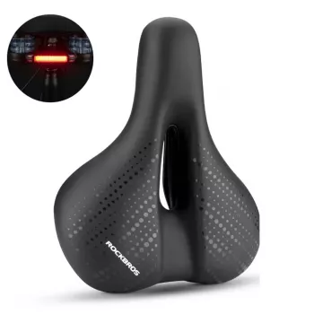 Rockbros 38218916002 MTB-cykelsadel med lampe, sort