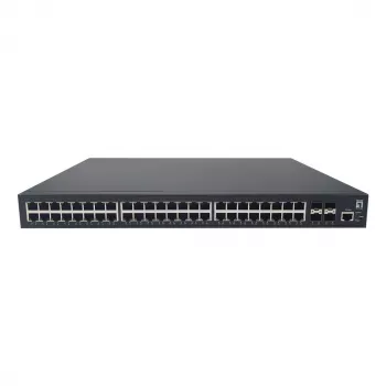 LevelOne GTP-5271DP Managed L3 PoE+-switch, 48 x Gigabit PoE, 4 x 10G SFP, 400 W, 19 inch